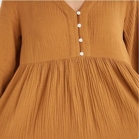 NEW Madewell Lightspun Colette Mini Dress, color:‎ gold. plus size 18W - Picture 4 of 16